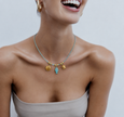 CHOKER CORDINO VERDE ACQUA