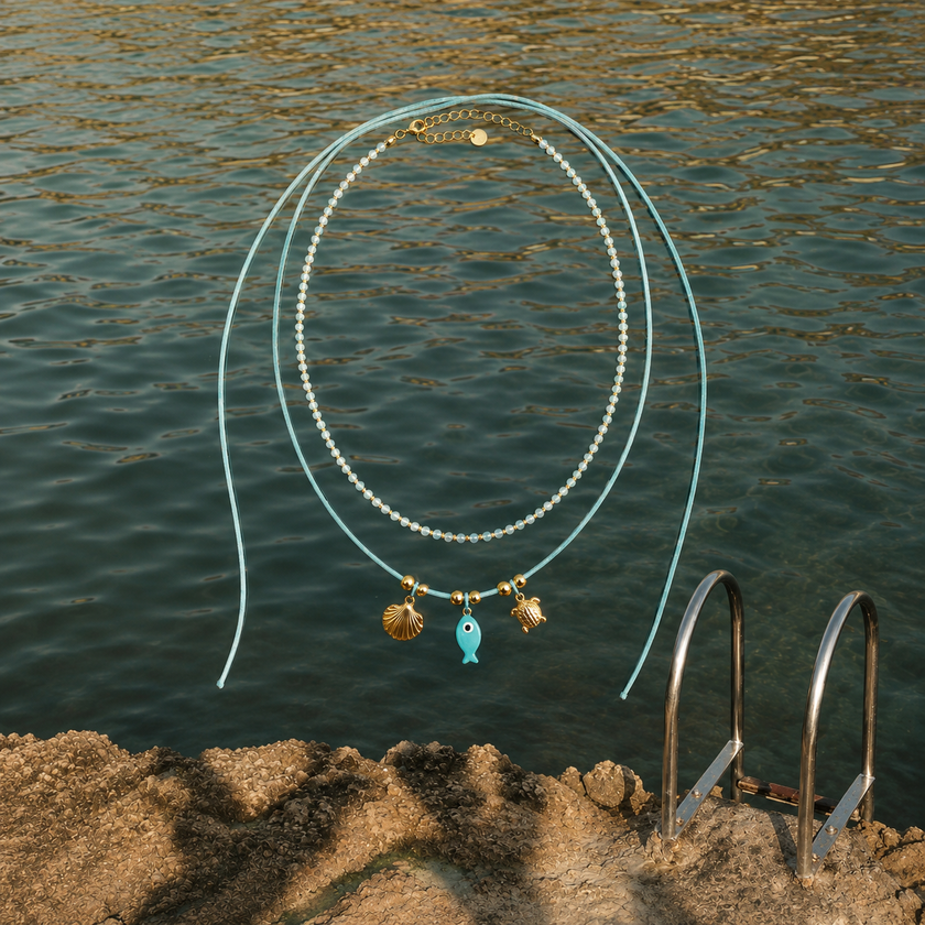 CHOKER CORDINO VERDE ACQUA