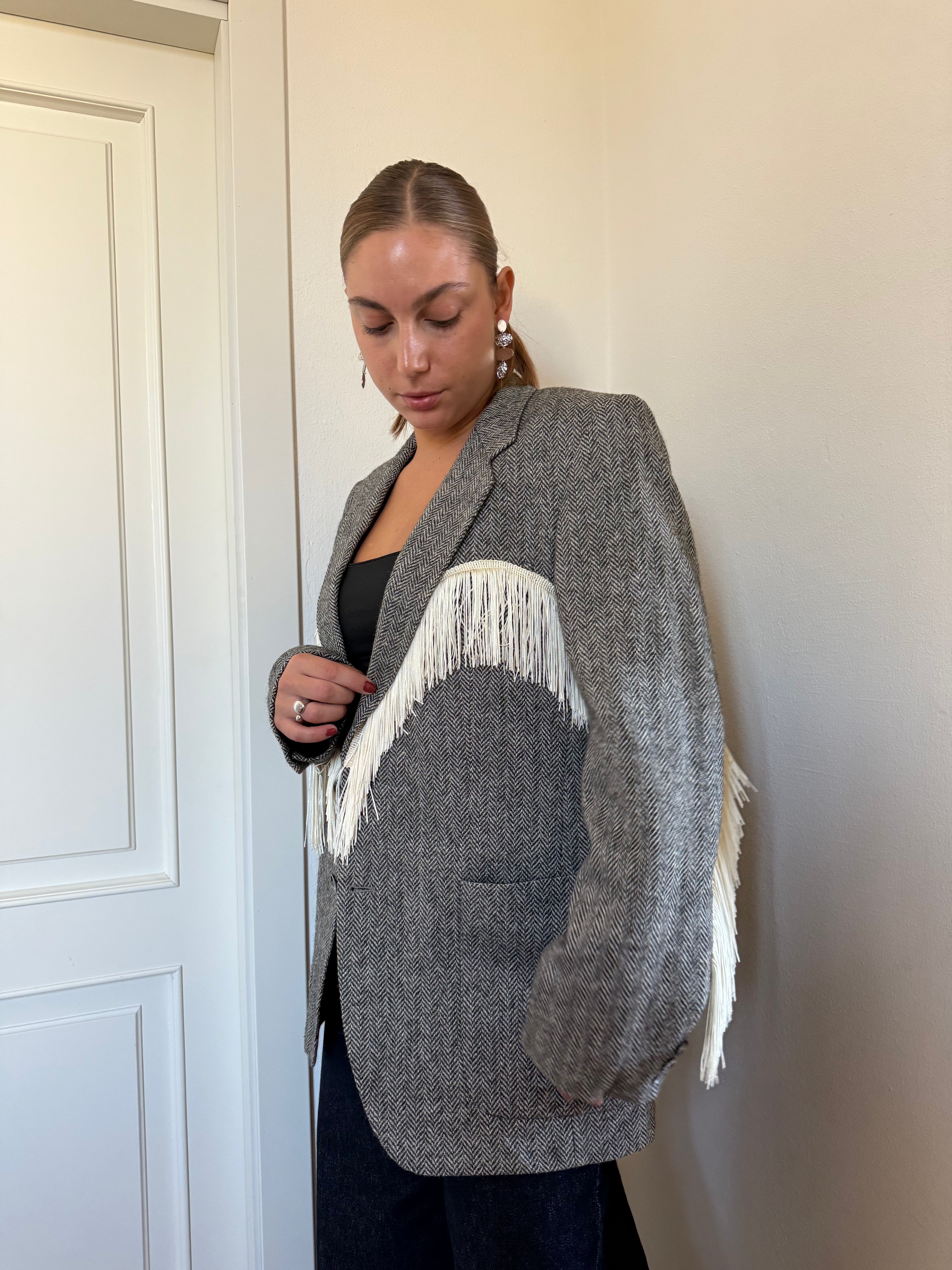 MARTA - Blazer vintage spina di pesce