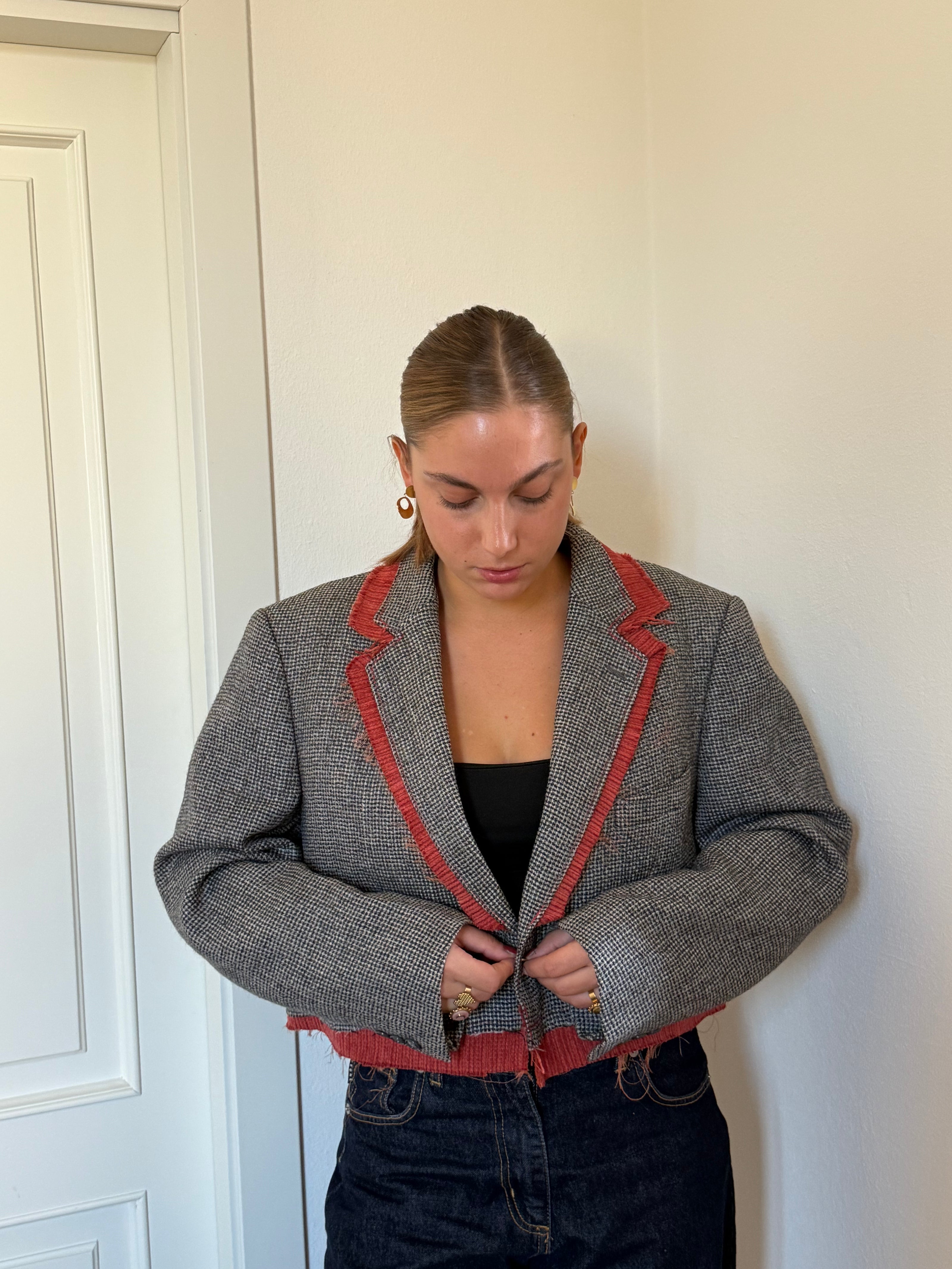 GIULIA- blazer vintage mini quadri