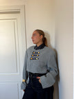 ALIDA - blazer vintage pied-de-poule blu