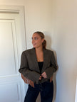 SARA- blazer vintage spina di pesce marrone