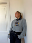 ALIDA - blazer vintage pied-de-poule blu