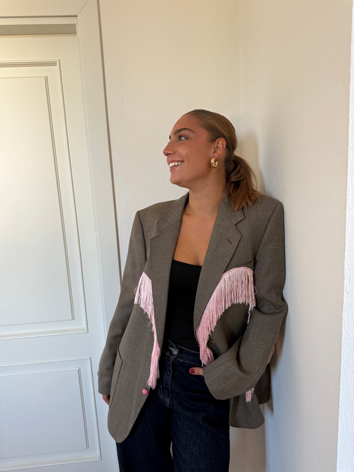 VIRGINIA- blazer vintage pied-de-poule