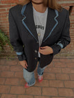 MONICA- Blazer fresco di lana grigio