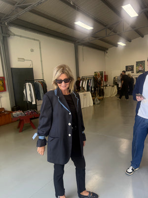 MONICA- Blazer fresco di lana grigio