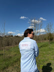 Sandra’s shirt ricamo- camicia con frase ricamata