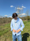 Sandra’s shirt ricamo- camicia con frase ricamata
