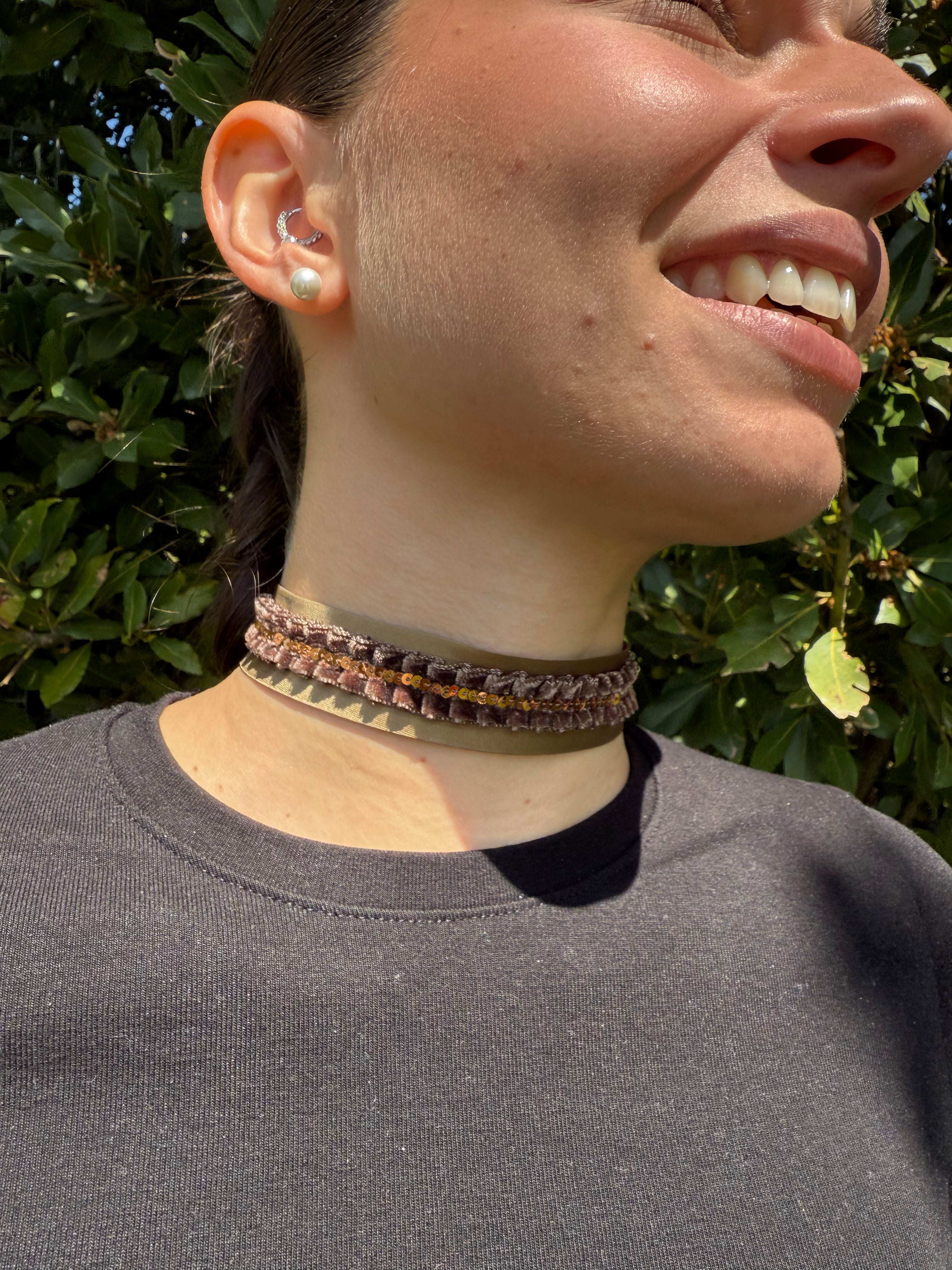 CHOKER VELLUTO PLISSÉ