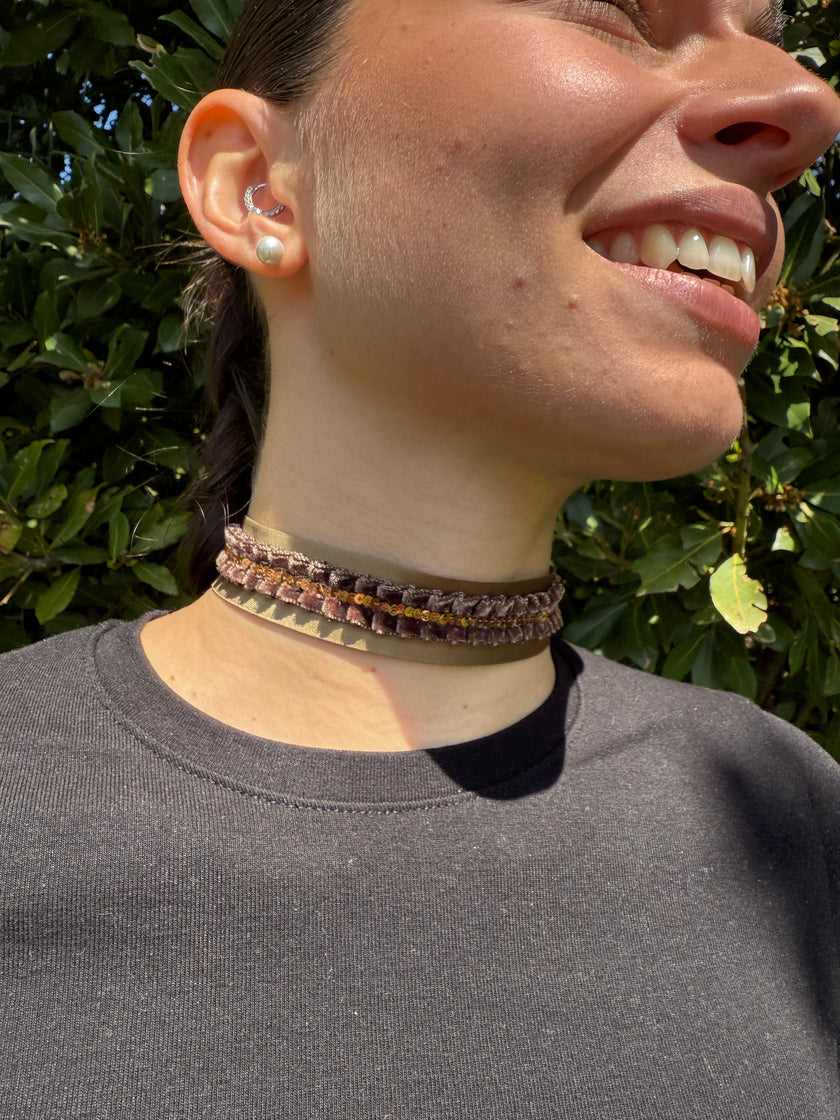 CHOKER VELLUTO PLISSÉ