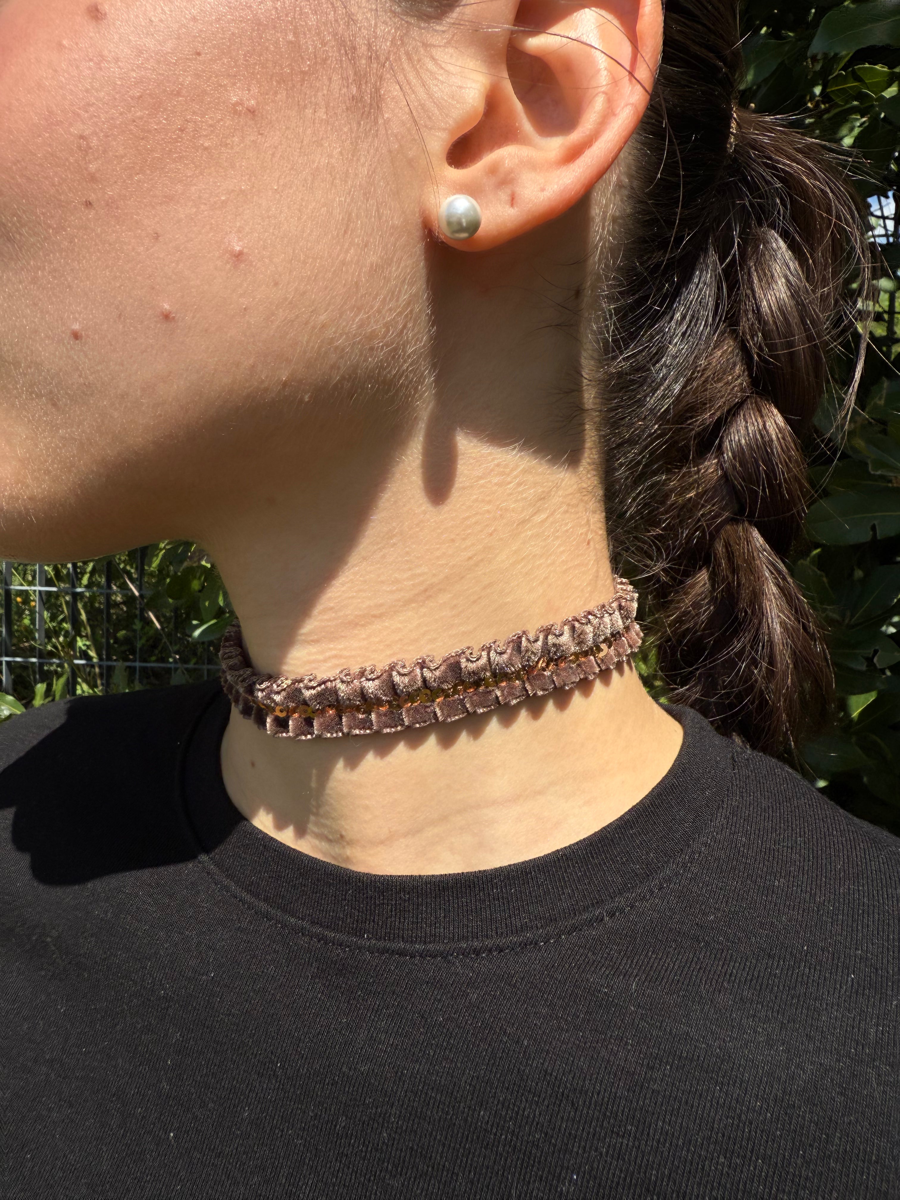 CHOKER VELLUTO PLISSÉ