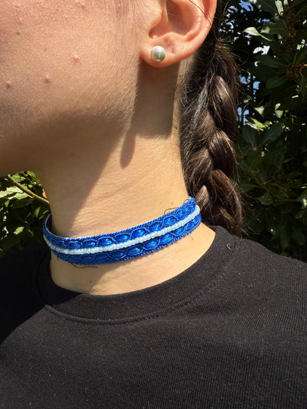 CHOKER INTRECCIO COLORATO DOPPIO