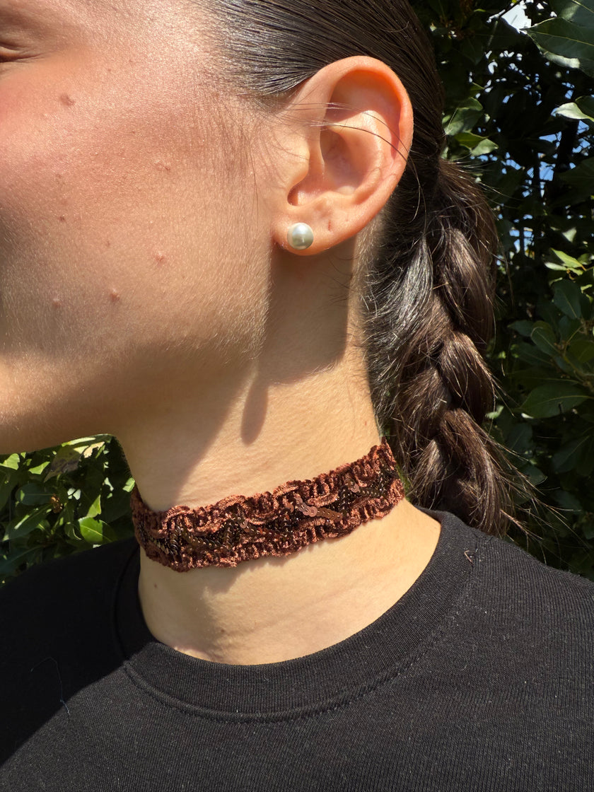 CHOKER MARRONE