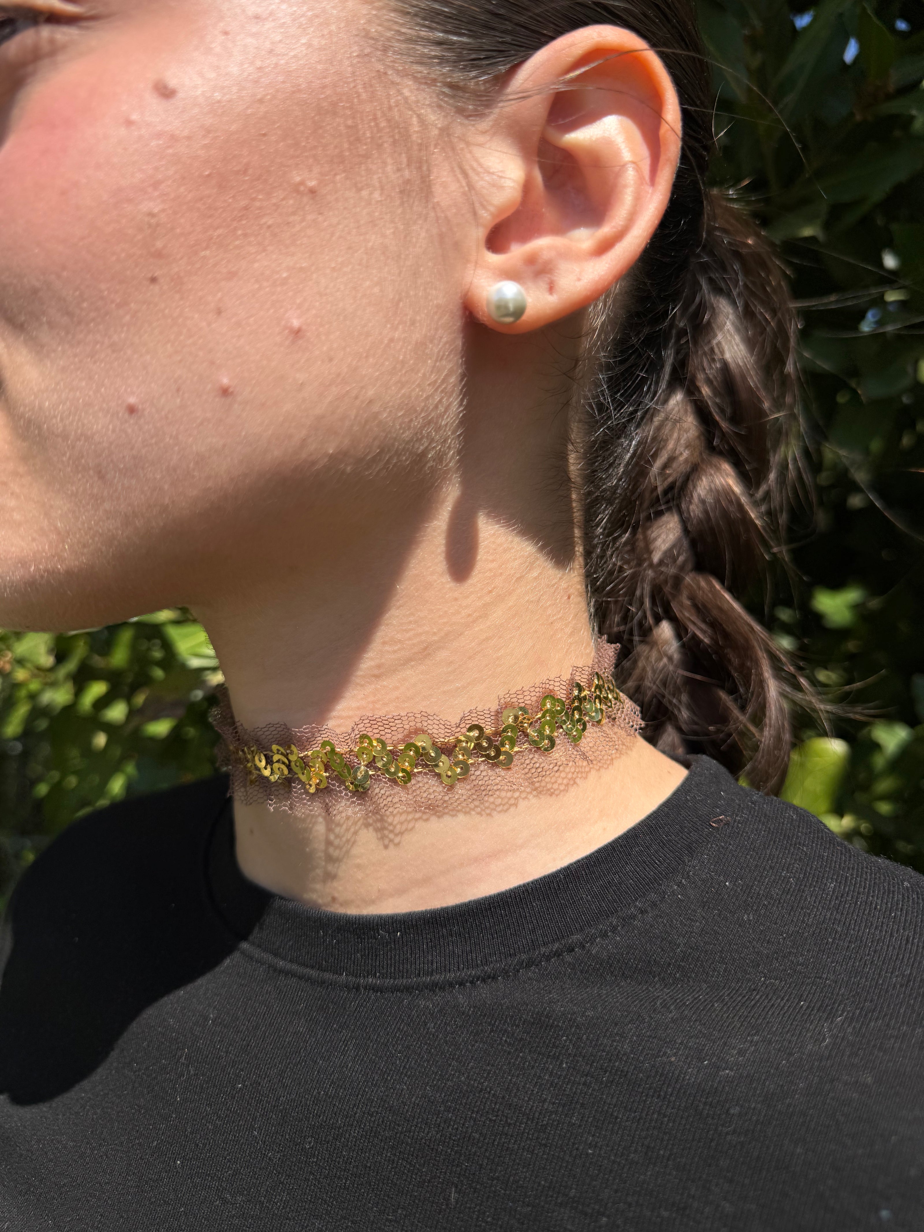 CHOKER TULLE E PAILLETES