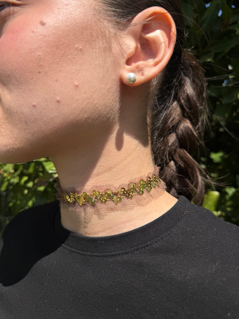 CHOKER TULLE E PAILLETES