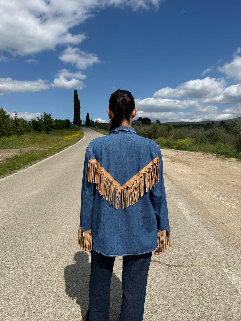 Camicia frange- camicia in denim con frange
