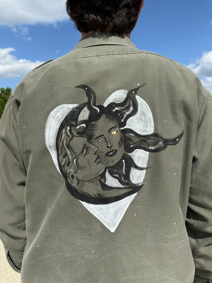 CAMICIA MILITARE LUNA– camicia con disegno di volti