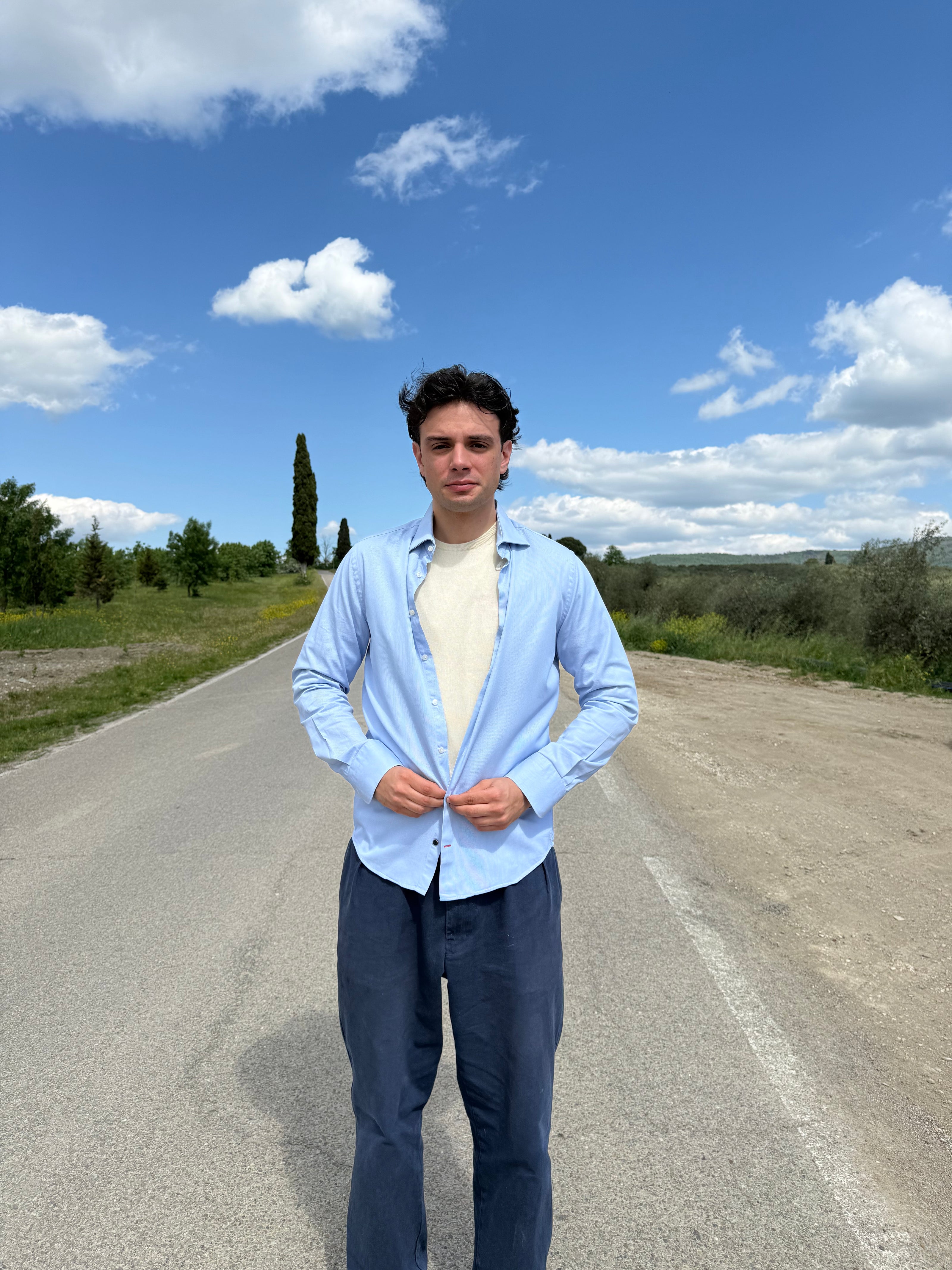 Sandra’s shirt ricamo- camicia con frase ricamata