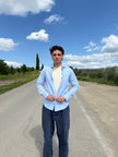 Sandra’s shirt ricamo- camicia con frase ricamata