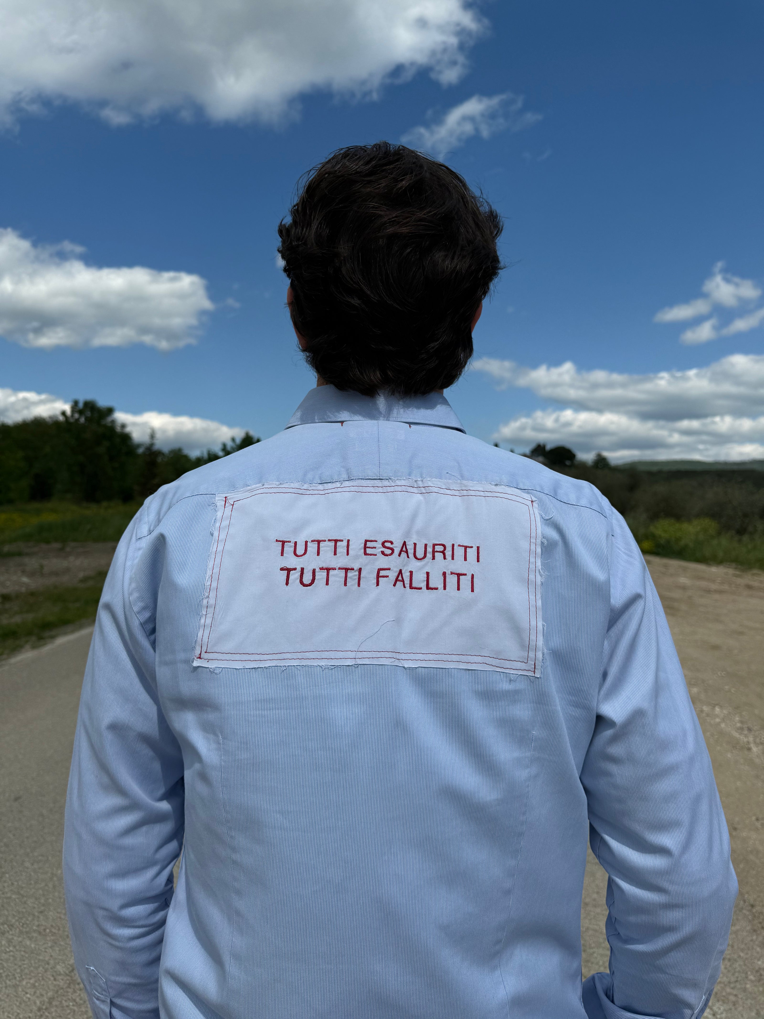 Sandra’s shirt ricamo- camicia con frase ricamata