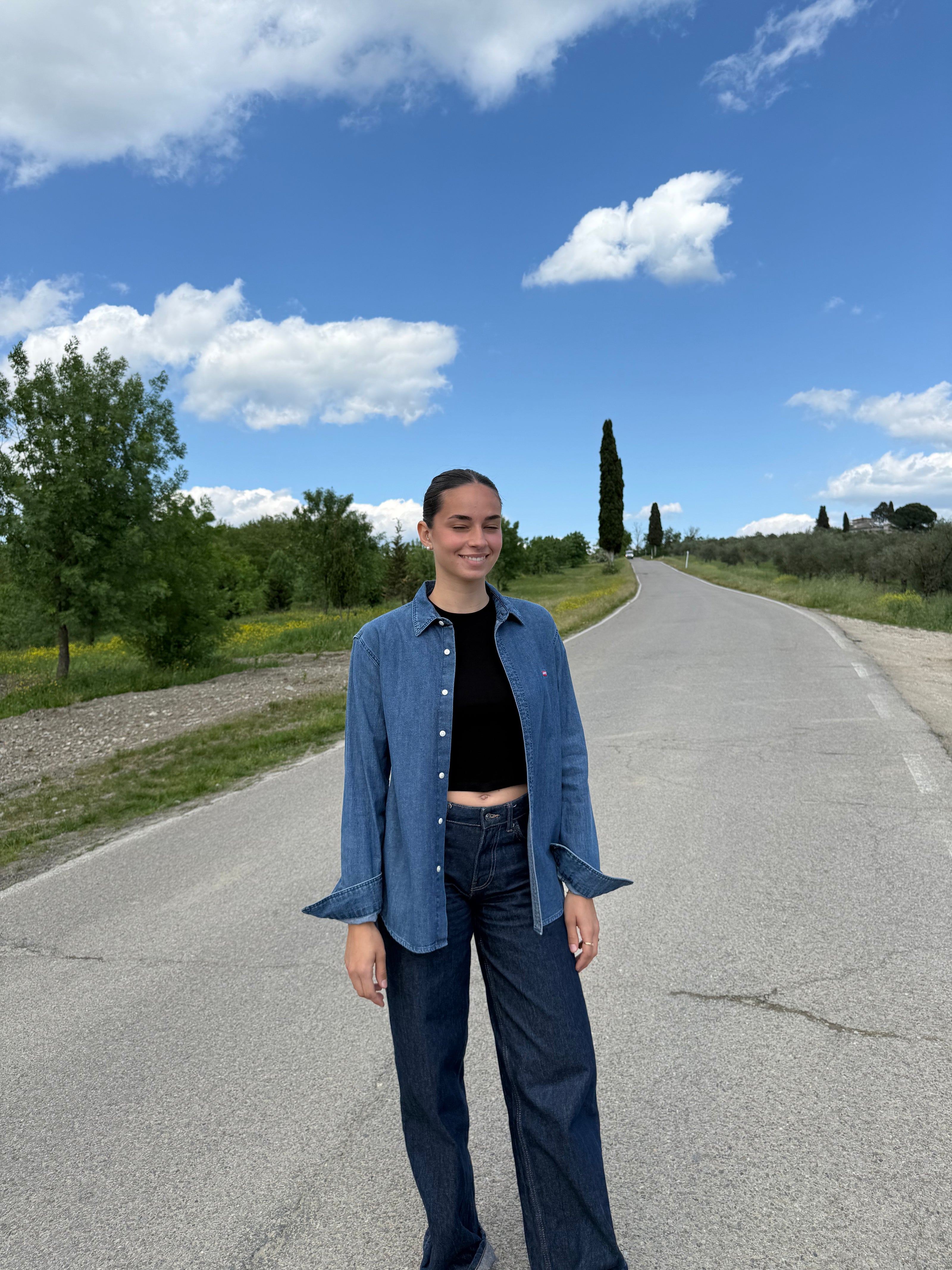 Country shirt - camicia di jeans con bandana e frange