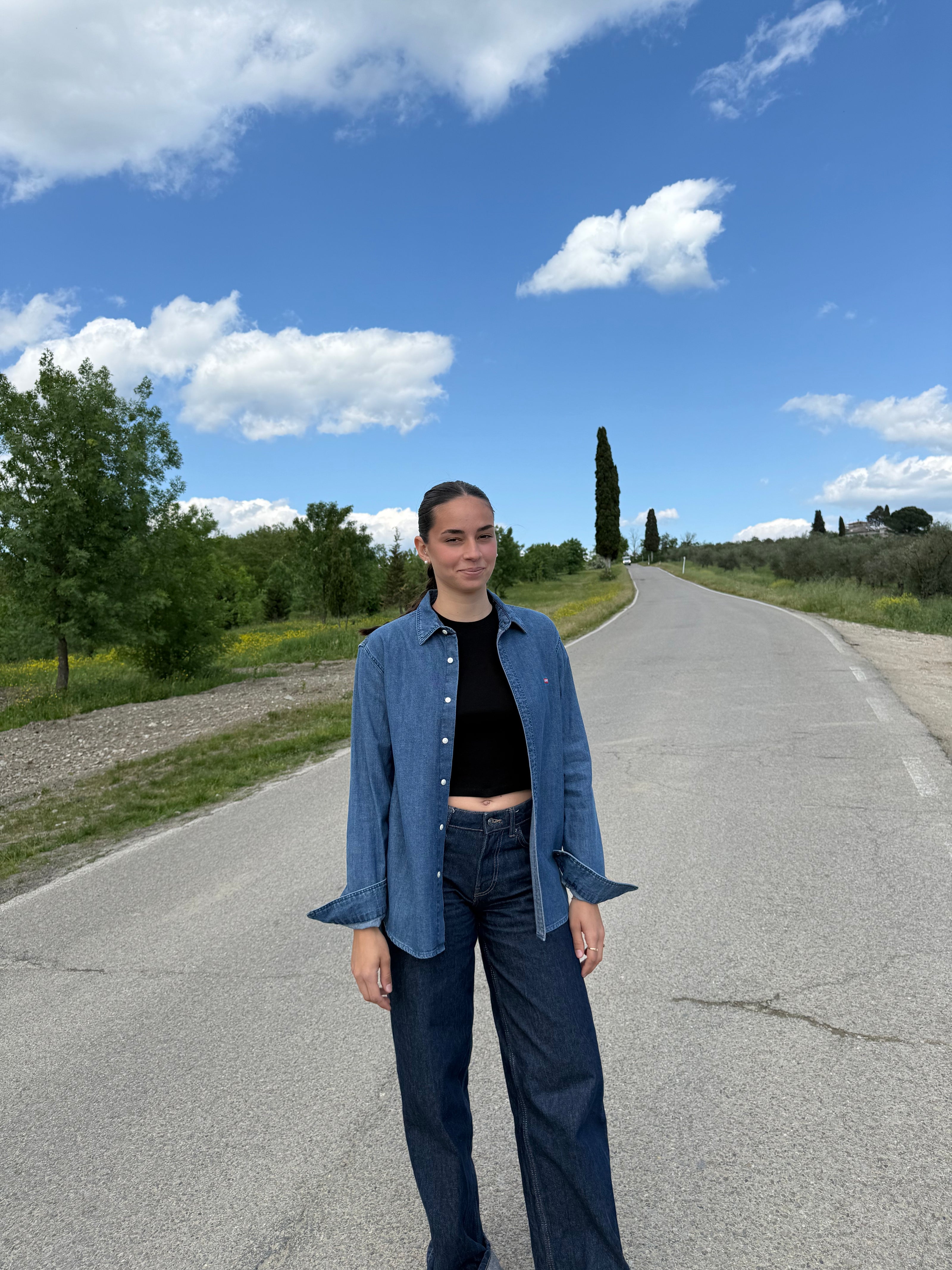 Country shirt - camicia di jeans con bandana e frange