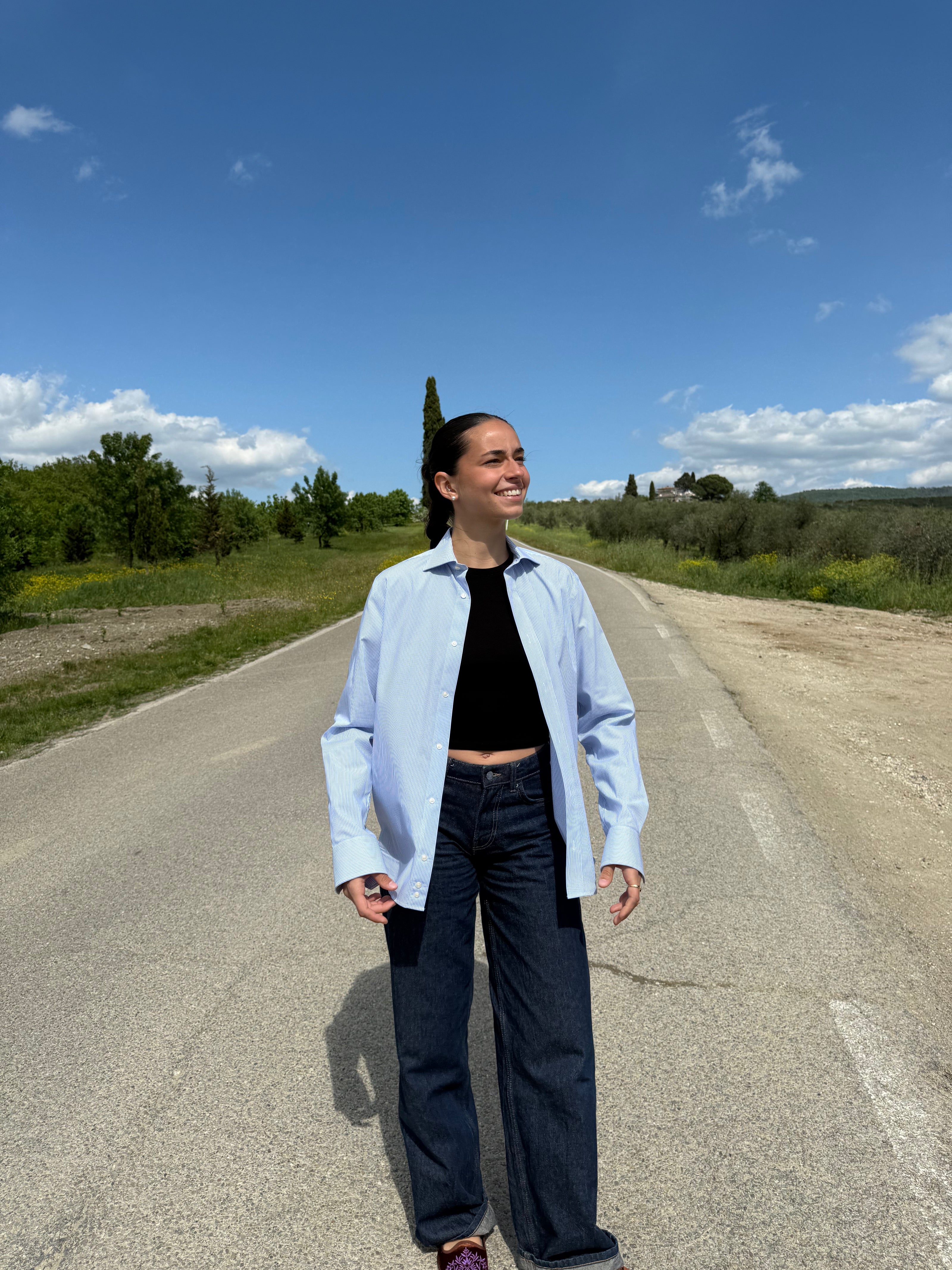 Sandra’s shirt ricamo- camicia con frase ricamata e cuore