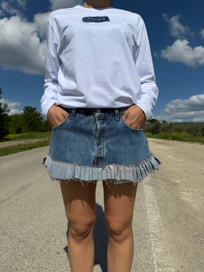 mini gonna piega – mini gonna in jeans con pieghe