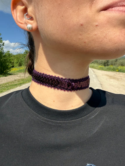 CHOKER ELASTICO PAILLETTES