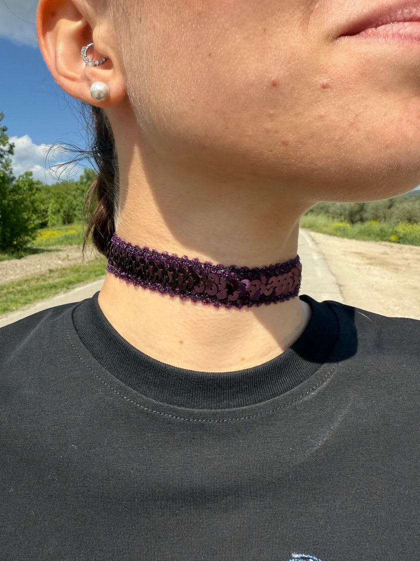 CHOKER ELASTICO PAILLETTES