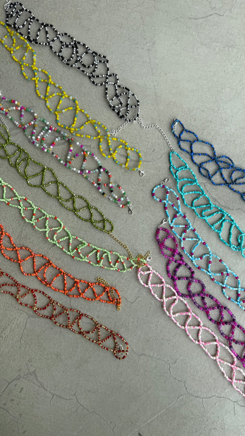 SUMMER CHOKER -  INTRECCIO PERLINE