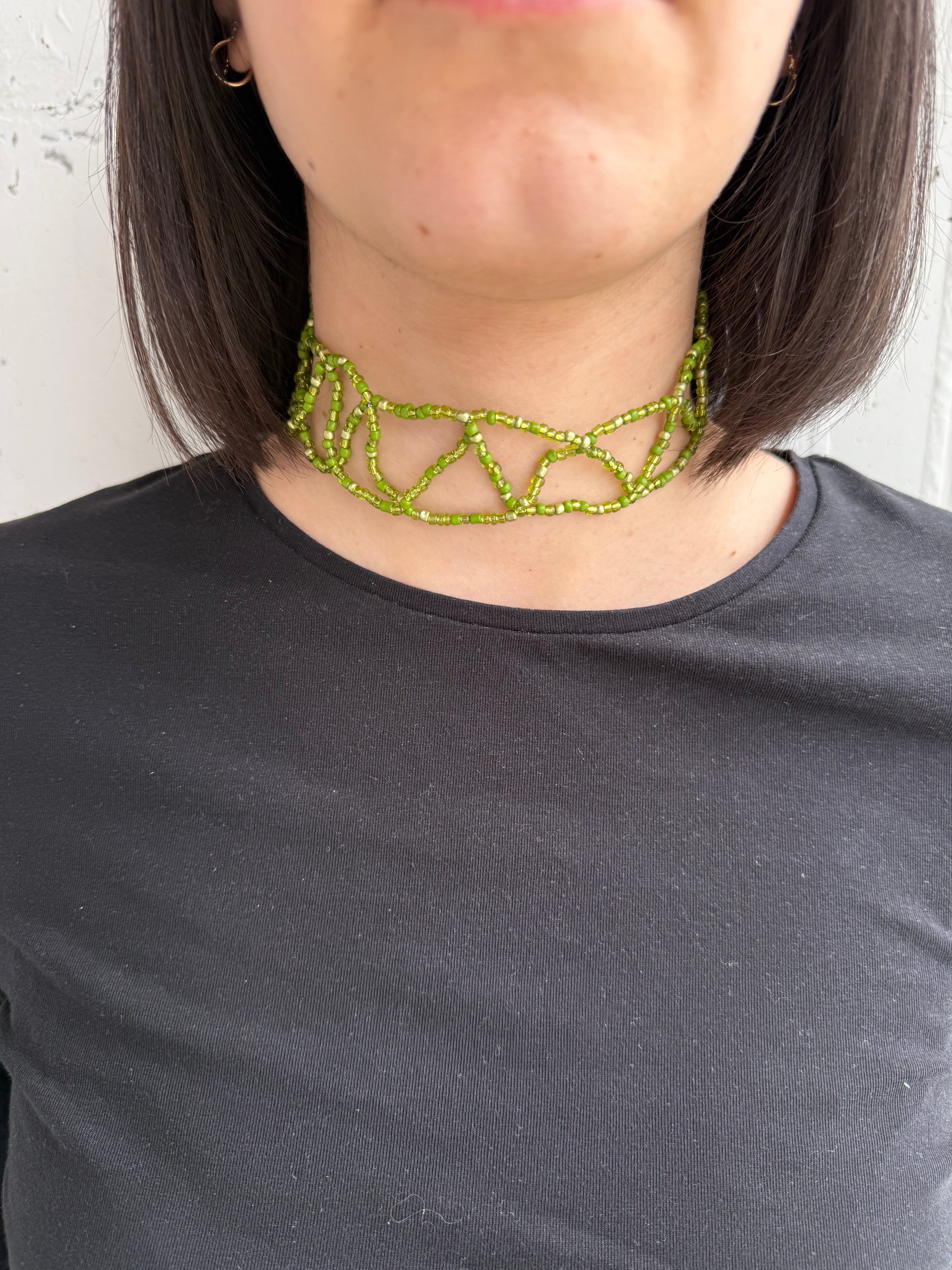 SUMMER CHOKER -  INTRECCIO PERLINE