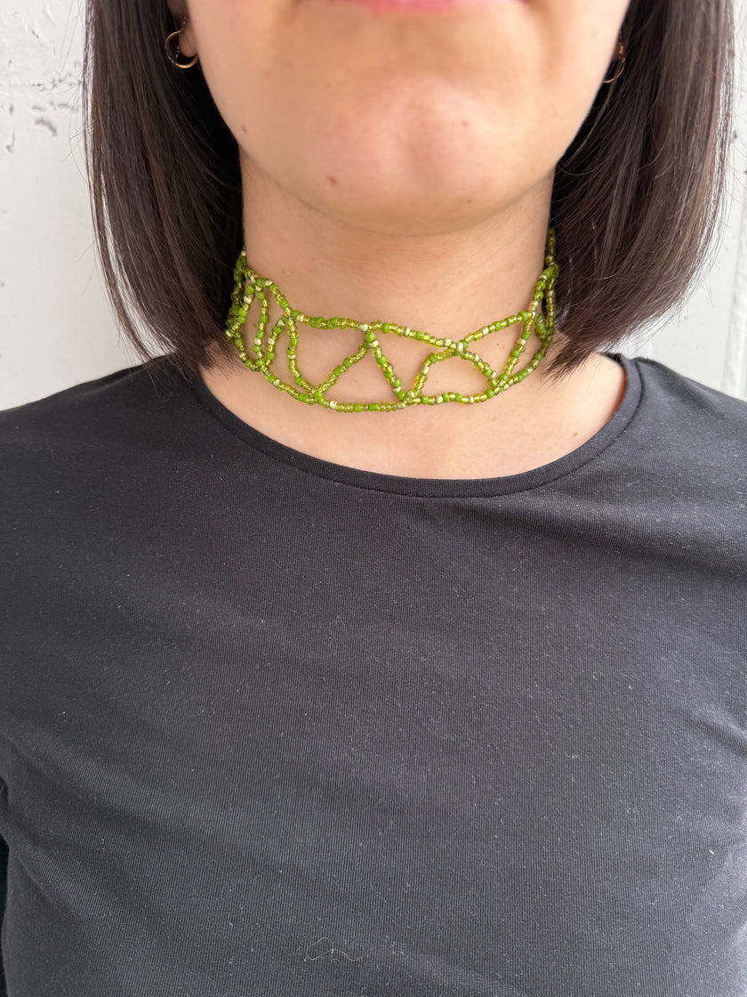 SUMMER CHOKER -  INTRECCIO PERLINE