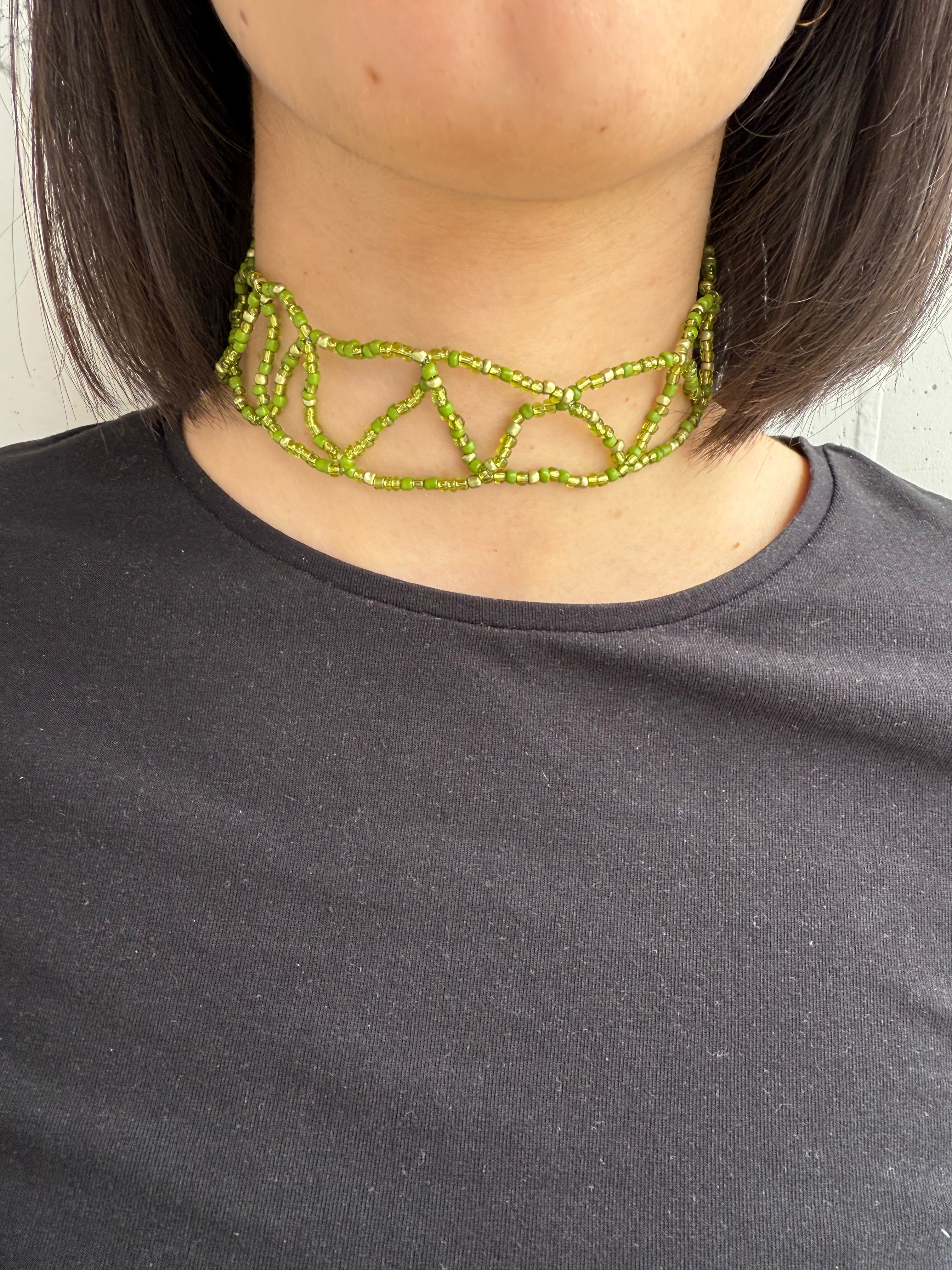 SUMMER CHOKER -  INTRECCIO PERLINE