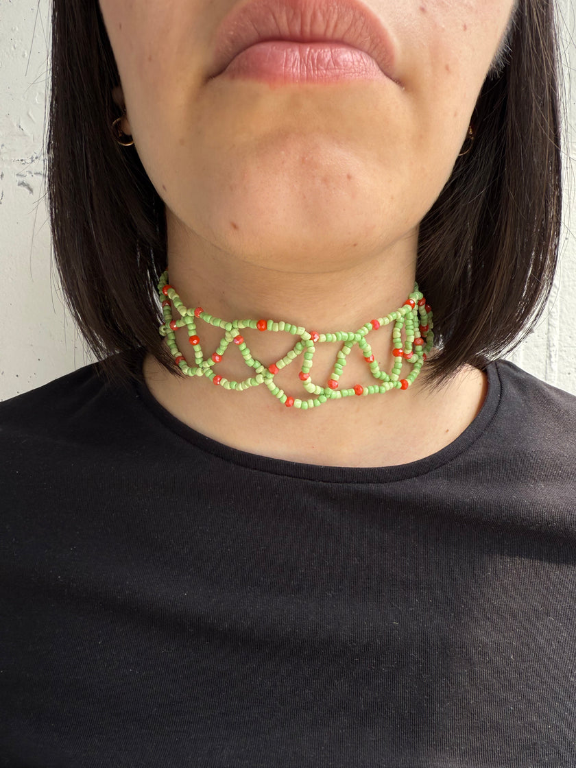 SUMMER CHOKER -  INTRECCIO PERLINE