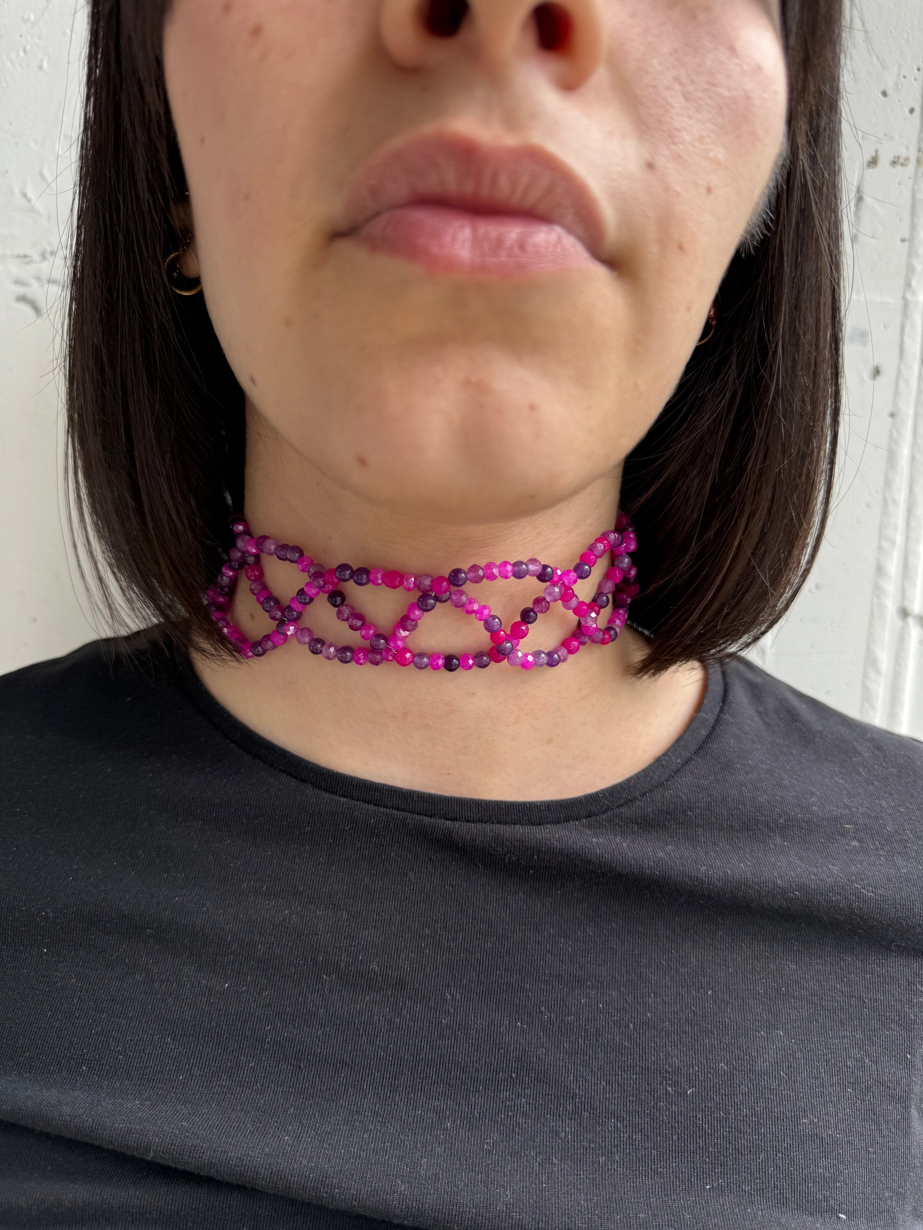 SUMMER CHOKER -  INTRECCIO PERLINE