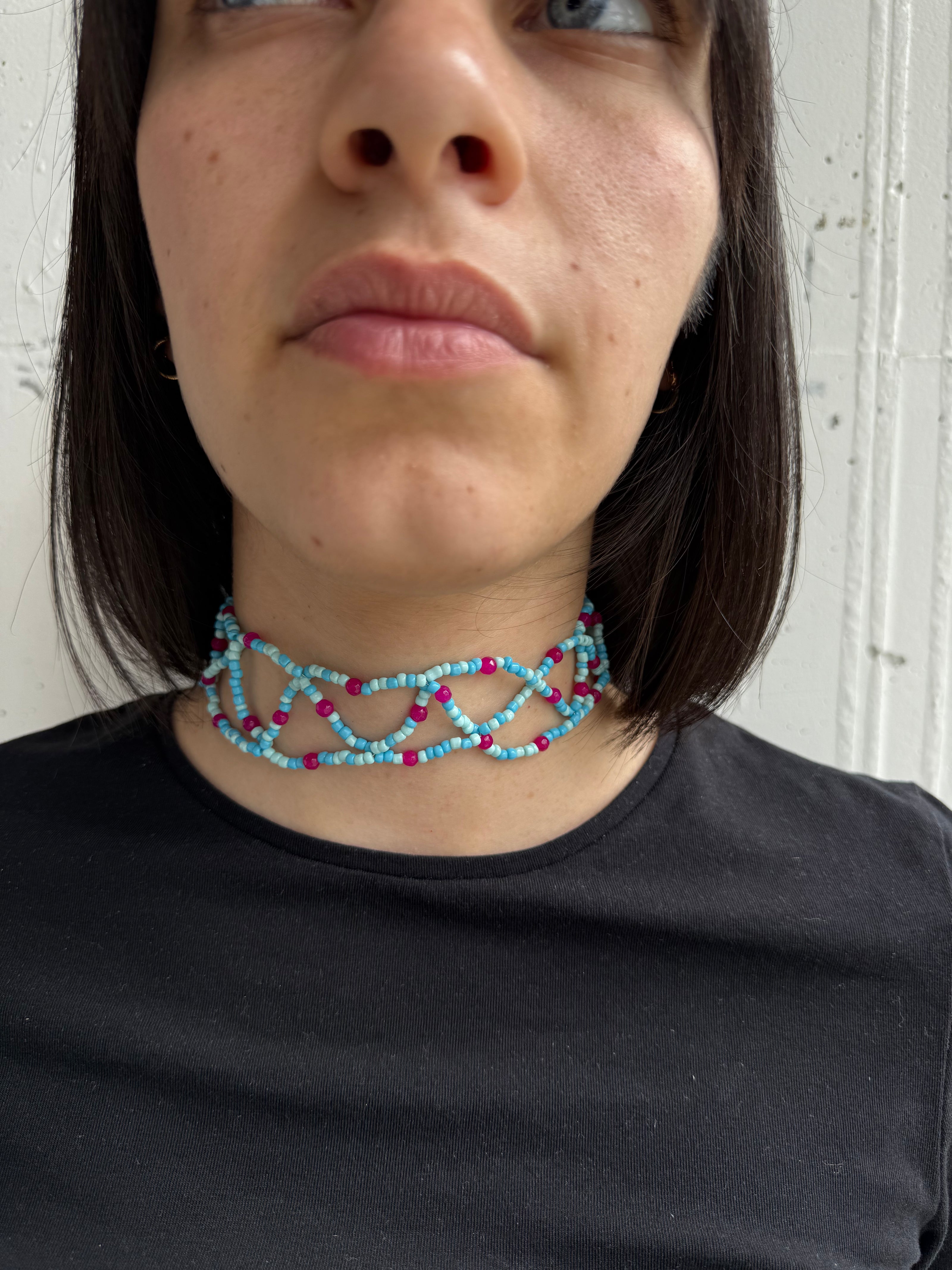 SUMMER CHOKER -  INTRECCIO PERLINE