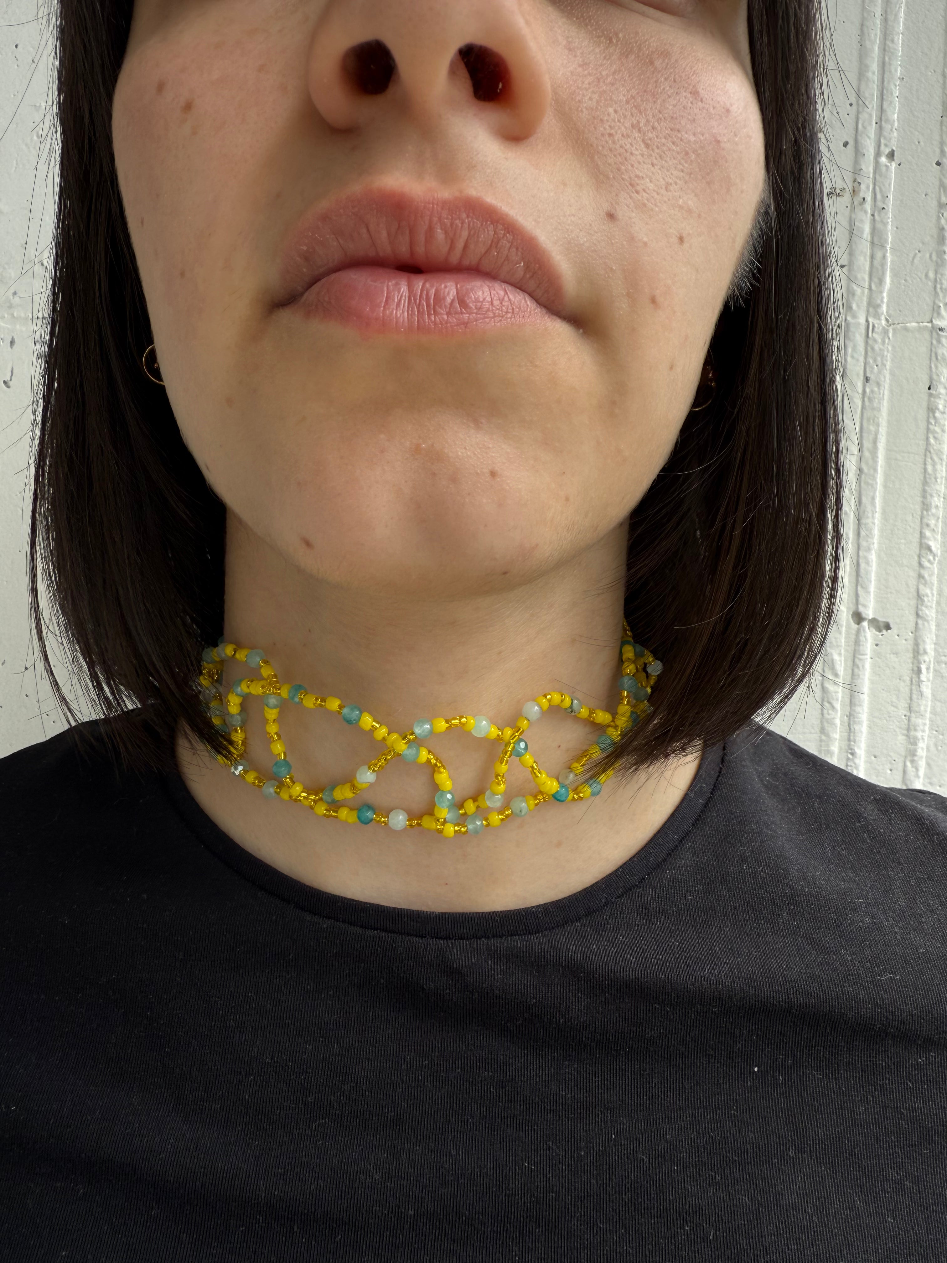 SUMMER CHOKER -  INTRECCIO PERLINE