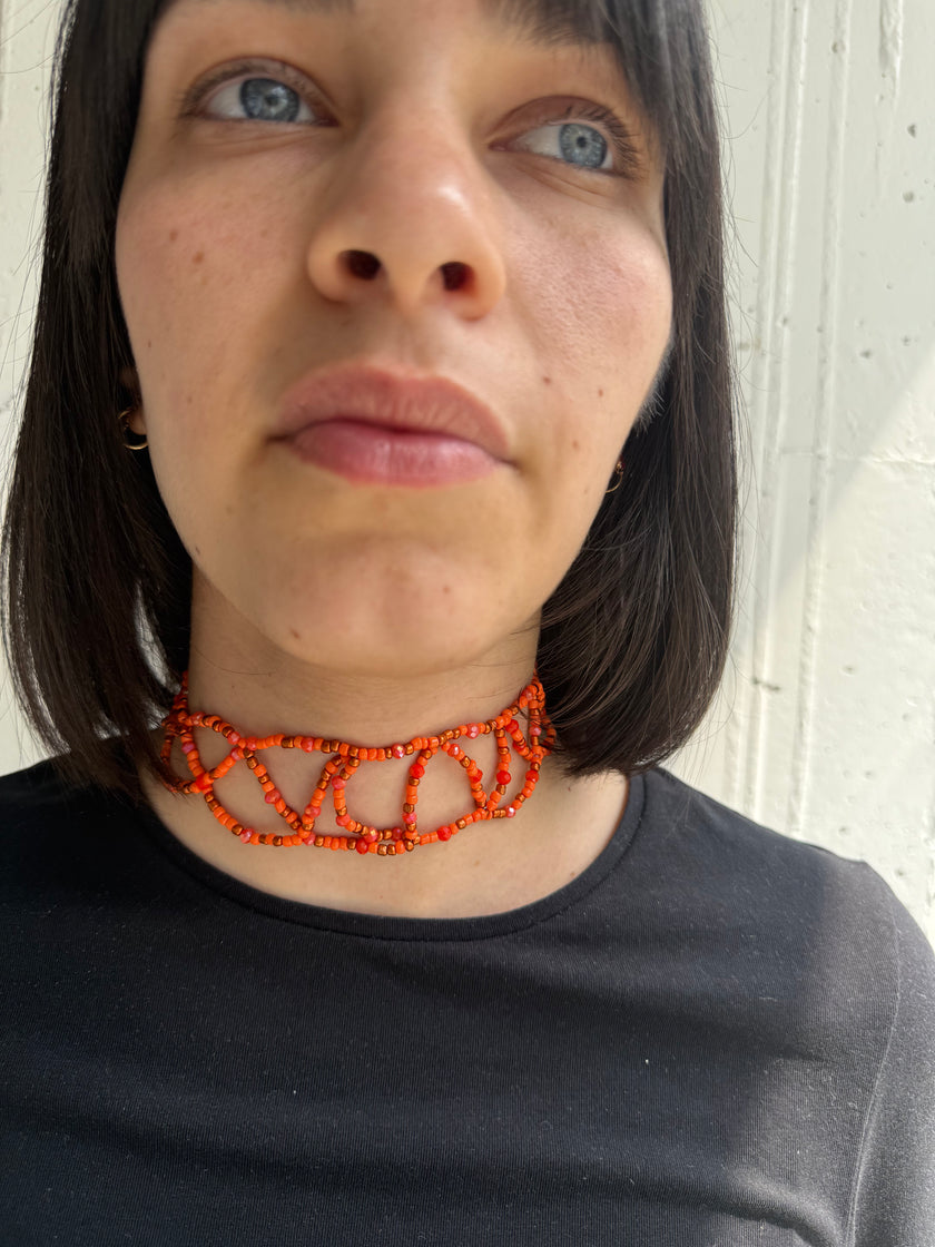 SUMMER CHOKER -  INTRECCIO PERLINE