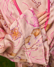 L’ORA LENTA – Kimono Maxi in Seta Fantasia rosa