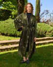 L’ORA LENTA – Kimono Maxi in Seta Fantasia verde