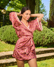 L’ORA LENTA – Kimono in Seta Fantasia rosso