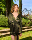 L’ORA LENTA – Kimono in Seta Fantasia verde