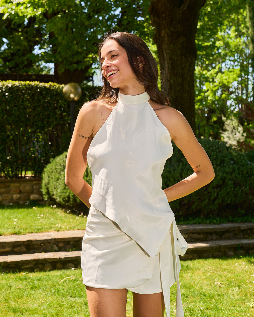ALLURE – Top in Lino Bianco